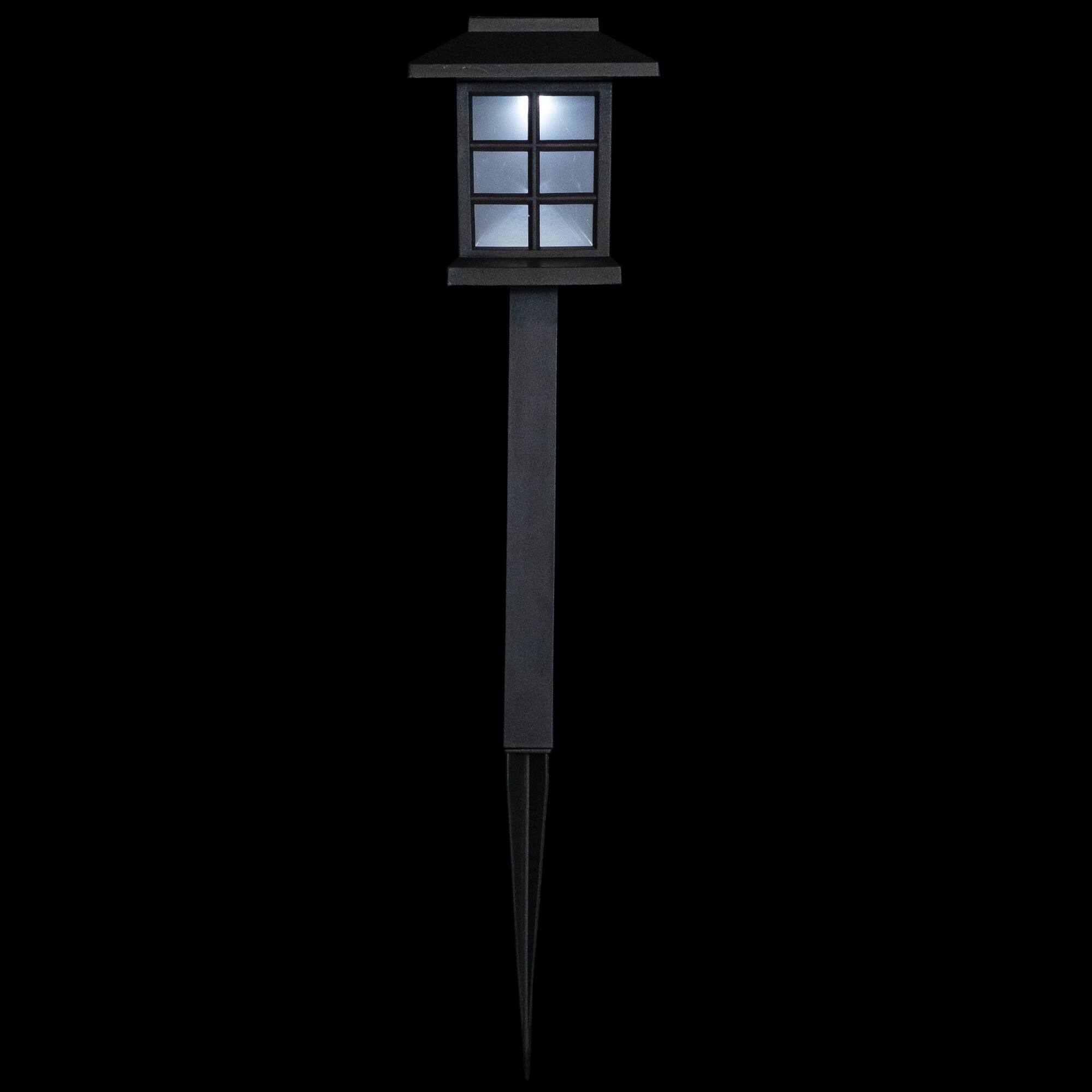 14.25" Black Lantern Style Solar Powered LED Pathway Markers, 8ct.